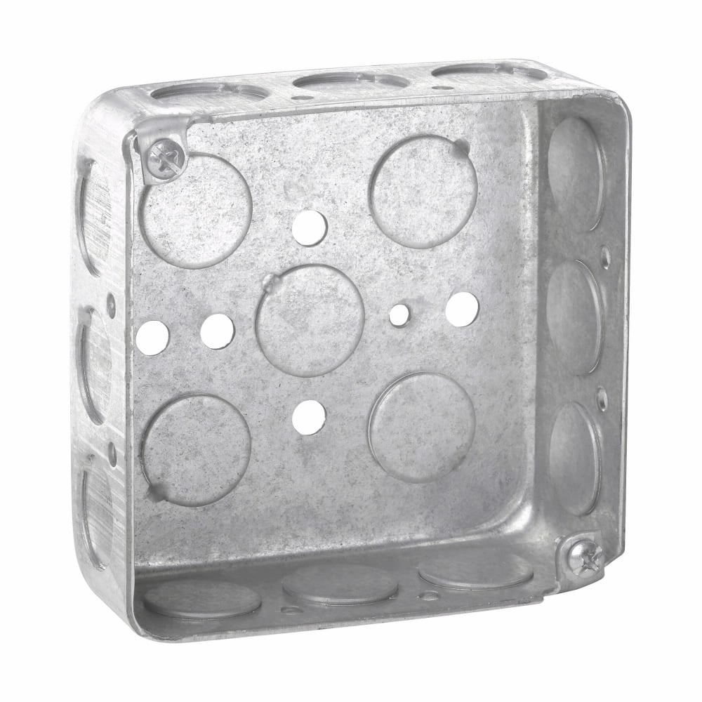 TP410 TP Drawn Outlet Box, Steel, 21 cu-in Capacity, (17) Outlets, (17) Knockouts, 4 in H x 4 in W x 2-1/2 in D