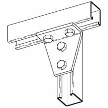 B118HDG 90 deg Gusseted Shelf Angle, 4 Holes, 4-1/8 in L x 3-1/2 in W x 7/32 in THK, Steel