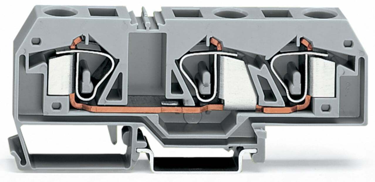 283-671 283 3-Conductor Terminal Block, 800 V, 76 A, 24 to 6 AWG Wire, 1 Poles, DIN Rail Mounting
