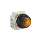 Pilot light, Harmony 9001SK, corrosion resistance enclosure, plastic, black, yellow LED, 120V, 30mm
