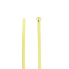 High Performance Cable Tie for Indoor applications, Yellow Color Nylon 6.6, Length of 186mm (7.3 Inches) for Bundle Diameter up to 48mm (1.89 Inches), Width of 4.9mm (0.19 Inches), Tensile Strength Rating of 222 Newtons (50 Pounds), Operating Temperature of -60 Degrees Celsius (-76 F) to 85 Degrees Celsius (185 F), UL/EN/CSA62275 Type 2/21S Rated for AH-2 Plenum and as a Flexible Cable and Conduit Support, Military Specified (MIL-SPEC MS3367-1-4), Bulk Pack