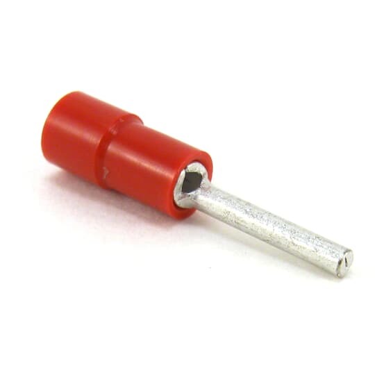 TV18-12PT-XV Catamount Insulated Pin Terminal, 22 to 16 AWG Conductor, 0.075 in Dia x 0.472 in L Pin, Copper, Red