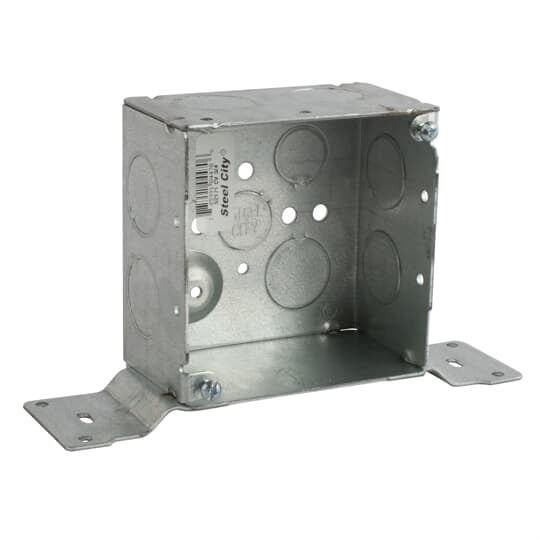 52171-CV-3/4 Steel City Outlet Box, Steel, 30.3 cu-in Capacity, (1) Outlets, (11) Knockouts, 4 in H x 4 in W x 2-1/8 in D