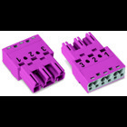 Plug; 3-pole; 4,00 mm; pink