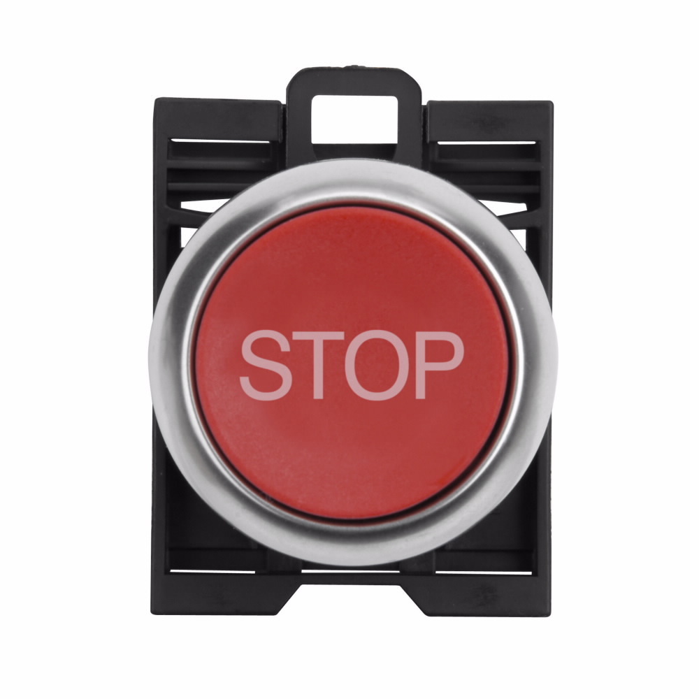 M22-D-R-GB0 Modular STOP Inscription Non-Illuminated Pushbutton Operator, 22.5 mm, Red