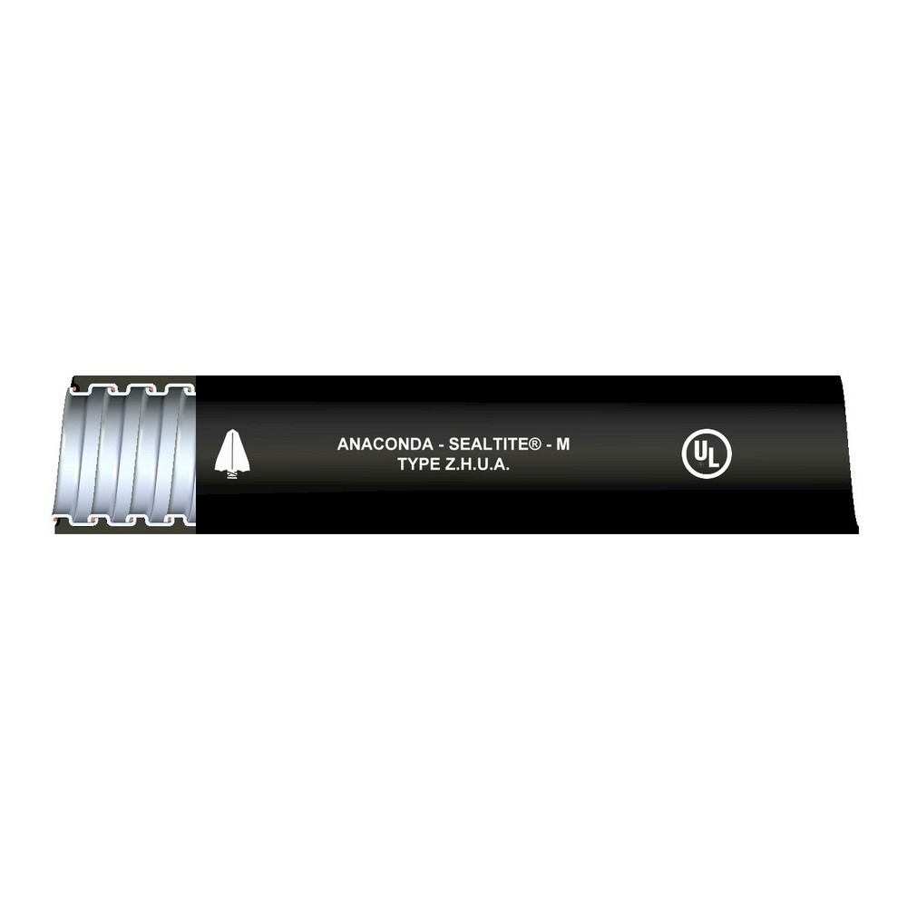 39812 Type ZHUA Low Smoke/Low Flame Spread/Zero Halogen Standard Liquid Tight Flexible Metal Conduit With Integral Bonding Wire, 1/2 in Trade, 0.622 to 0.642 in ID x 0.822 to 0.84 in OD, 100 ft Carton L, TPU/Steel