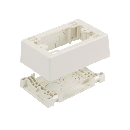 JBP1FSIW 1-Gang Power Rated Outlet Box, 5 in L x 3.26 in W x 1.62 in H, PVC, Off-White