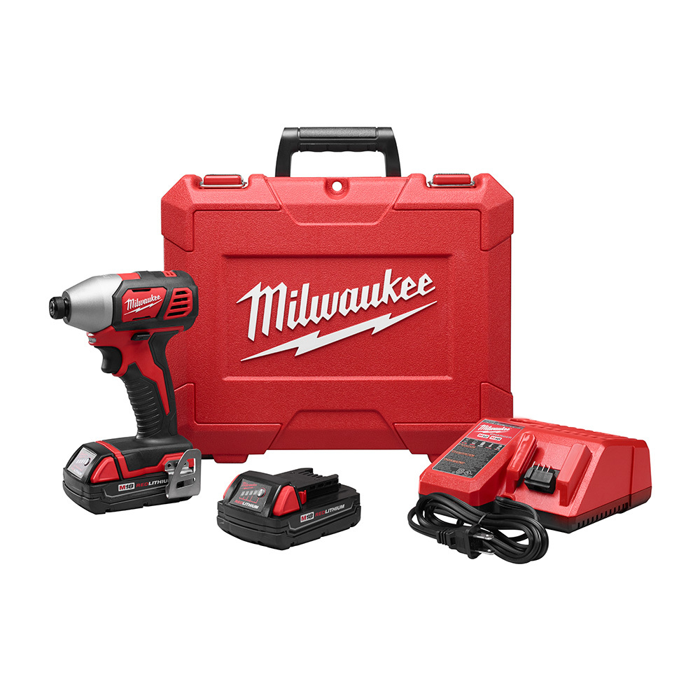 2656-22CT Compact Impact Driver Kit, 1/4 in Hex Drive, 3450 bpm, 1500 in-lb Torque, 18 V DC, 5-1/2 in OAL