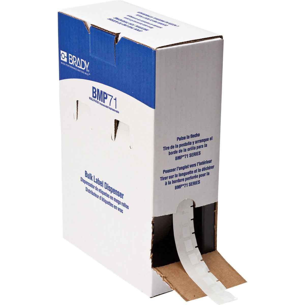 BM71-11-498 CleanLift BMP71 Colored Rectangular Write-On Printer Label, 3/4 in L x 1/2 in W, Colored Write-On Area Legend, White, B-498 Vinyl Coated Fabric