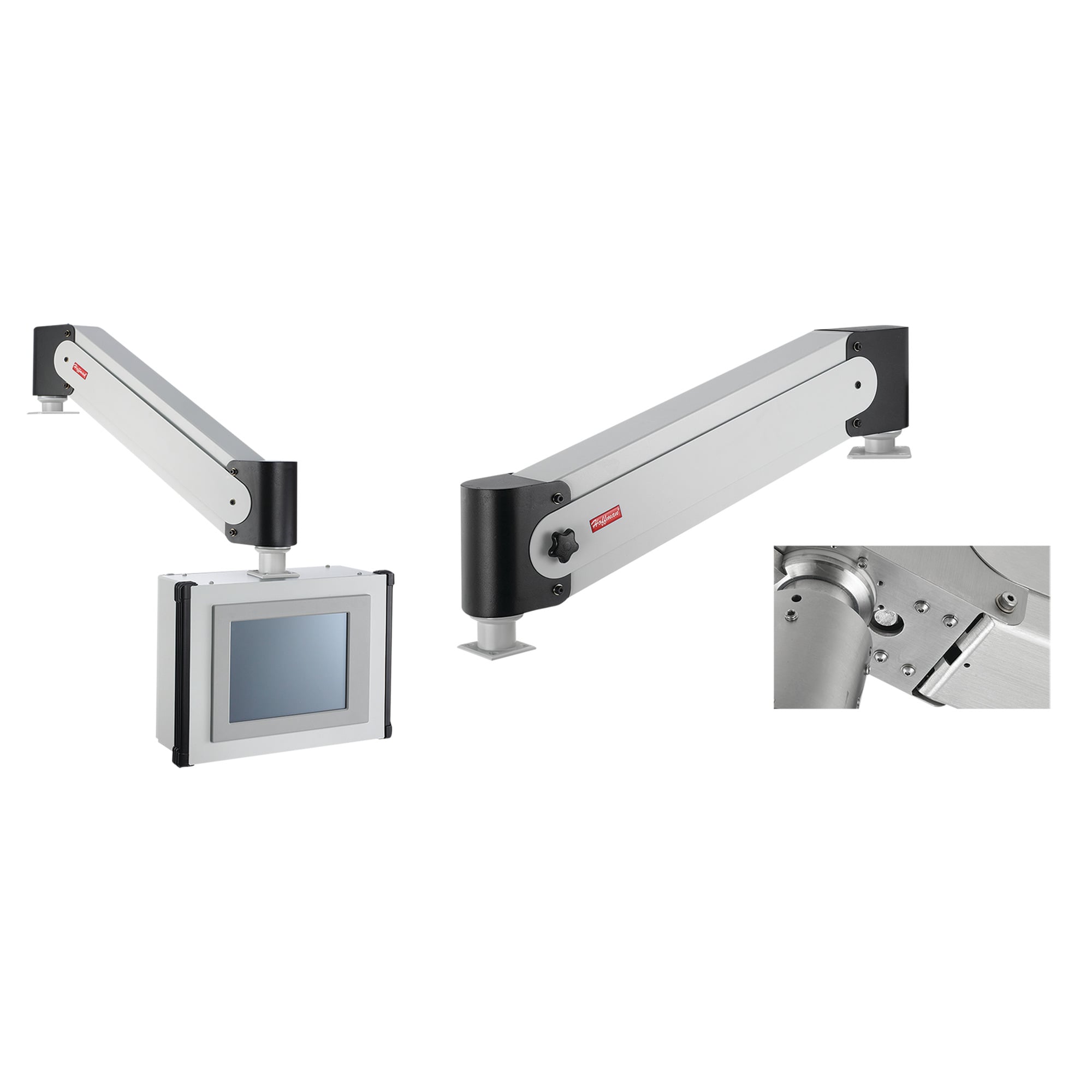 VHD36 Syspend VM2 Type 4 Heavy Duty Machine Top Mount VHD Motion Arm, For Use With SYSPEND HMI Enclosures, 25 to 75 lb Load Capacity, Steel, Light Gray