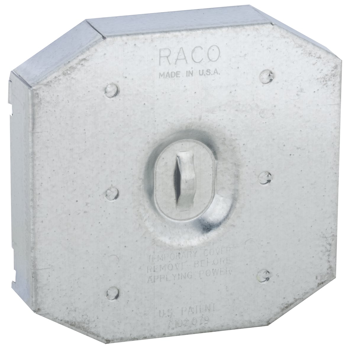 702R 2-Gang Flat Square Wire Protection Plate, 3/4 in, For Use With 2-Device Round Mud Ring, Stamped Steel