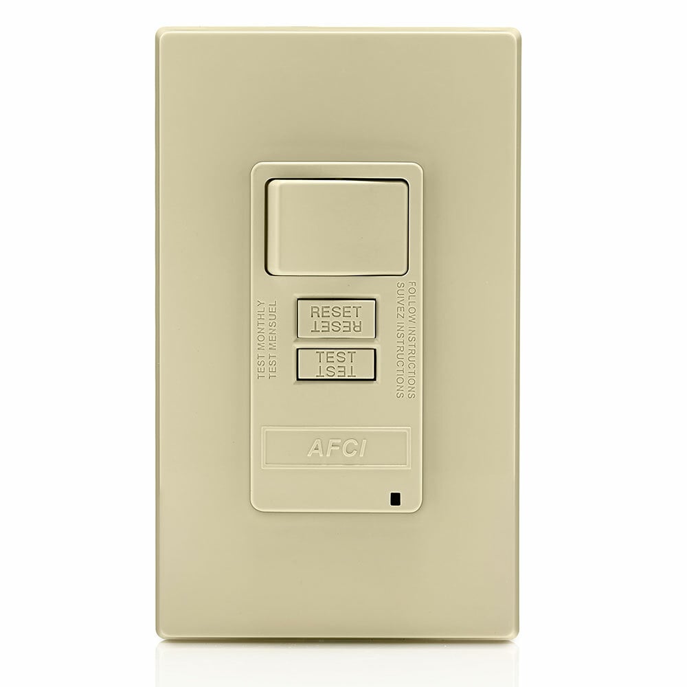 AFSW1-I SmartlockPro Monochromatic Combination AFCI/Switch With LED Indicator, 125 V AC, 15 A, 1 hp, 3-Wire, 2 Poles