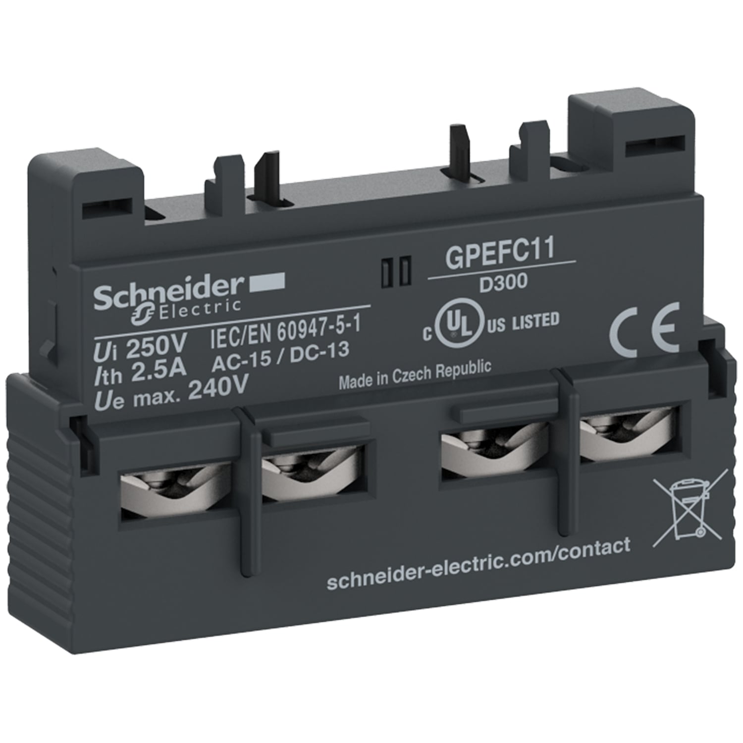GPEFC11 Easy TeSys, 17 V, 5 mA, 2 N/O + 2 N/C Contacts