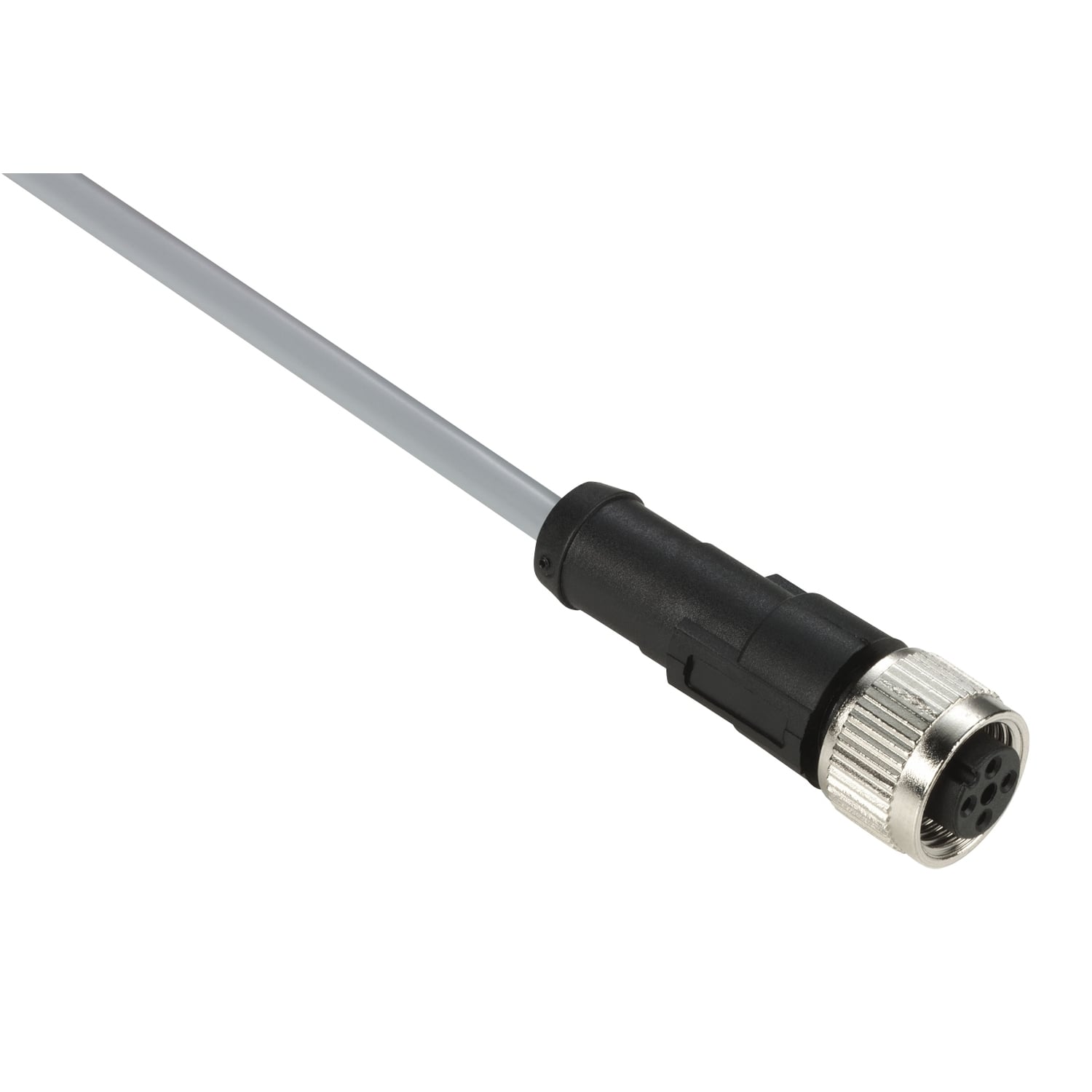 XZCPV1164L10 OsiSense XZ Screw-On Pre-Wired Connector, 60 V AC/75 V DC, 5-Pin M12 Jack End Connection, 32.81 ft L, (5) 0.25 sq-mm Conductor, PVC