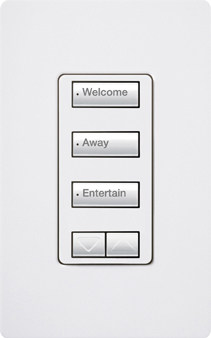 RRD-HN3BSRL-WH seeTouch LED+ Hybrid Keypad for RA3 Systems, 100W LED, 3-Button with Raise/Lower, Neutral Required, 120V, White