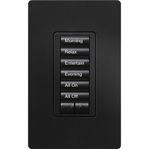RRD-W6BRL-MN seeTouch LED+ Wall Keypad for RA3 Systems, 6-Button with Raise/Lower, Neutral Required, 120V, Midnight