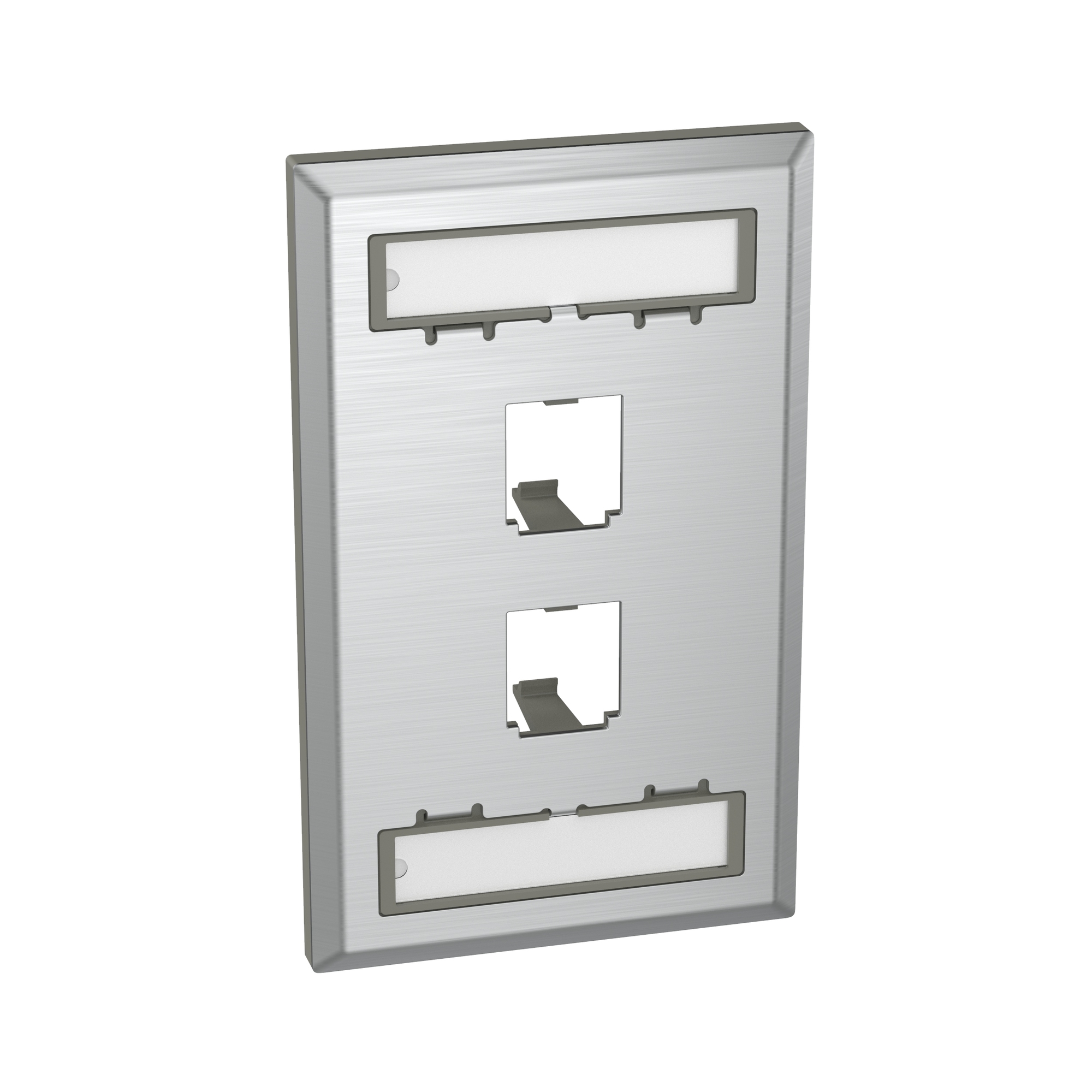 Mini-Com Stainless Steel Faceplate, 2 Port