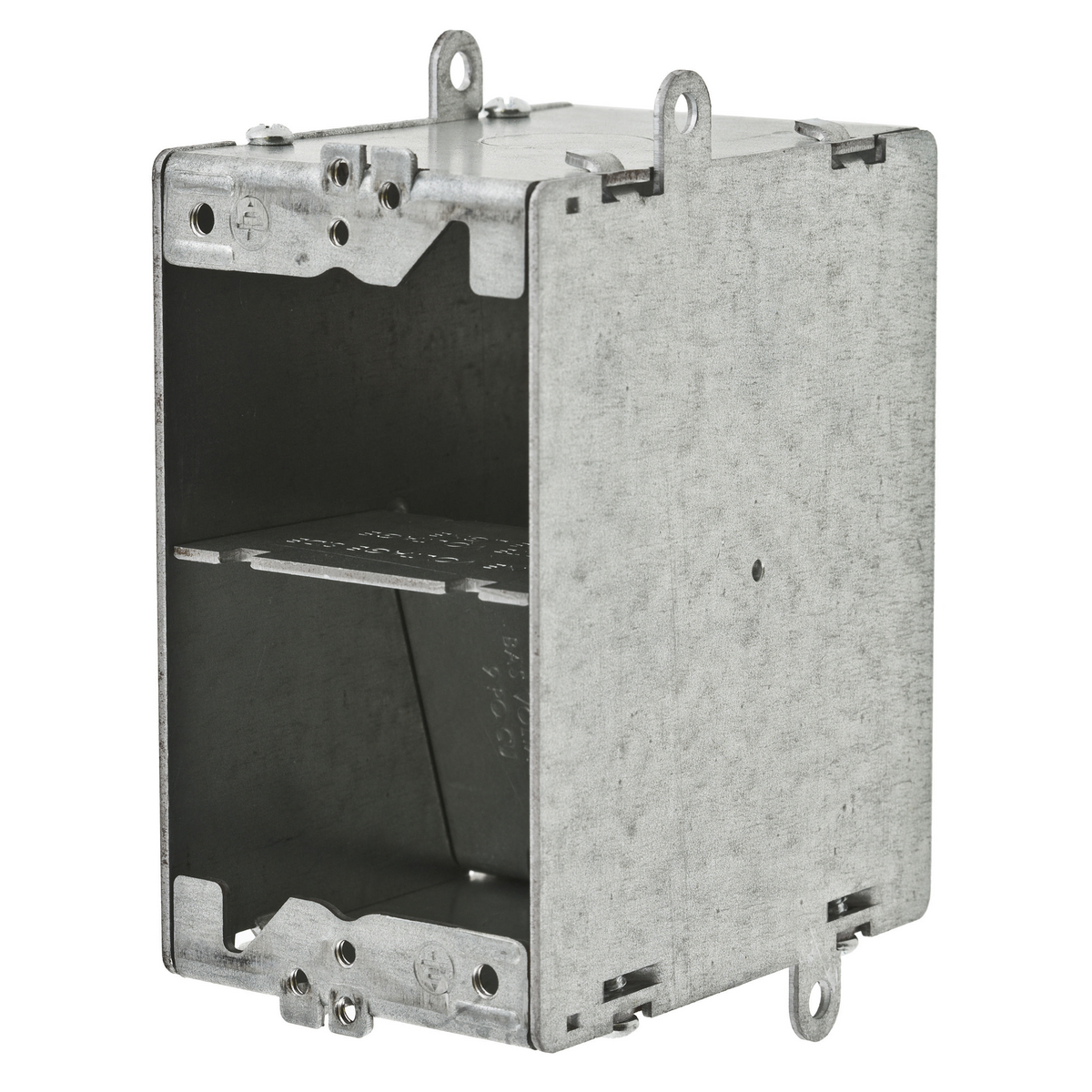 RJ600 1-Gang Deep Standard Tamper Resistant Multimedia Box With (7) 1/2 in Knockouts, For Use With Flat Panel TV, Surface Mount, Steel
