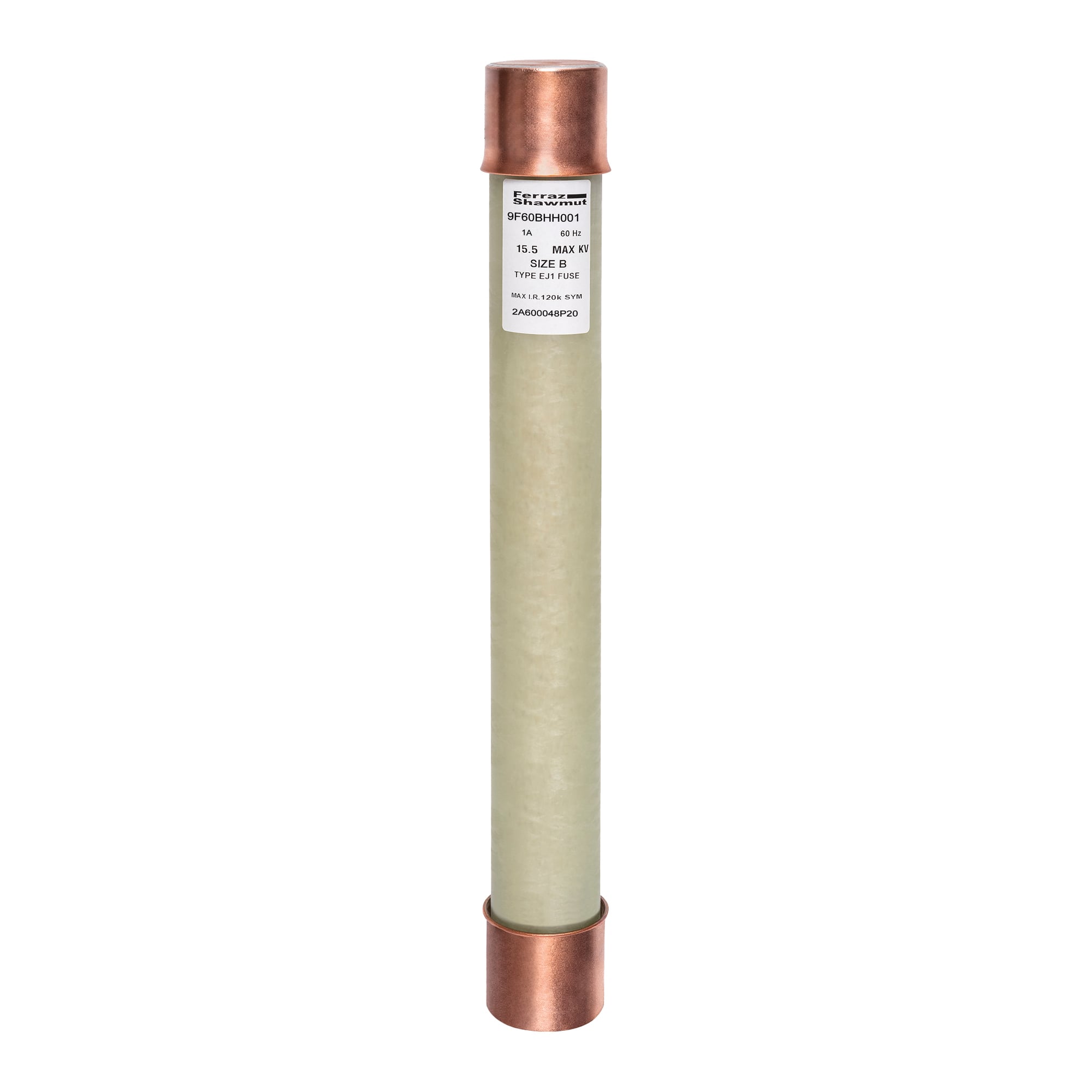 9F60BHH001 Amp-Trap Current Limiting Potential Transformer Fuse, 1 A, 15.5 kV AC, 120 kA Interrupt, Ferrule Body