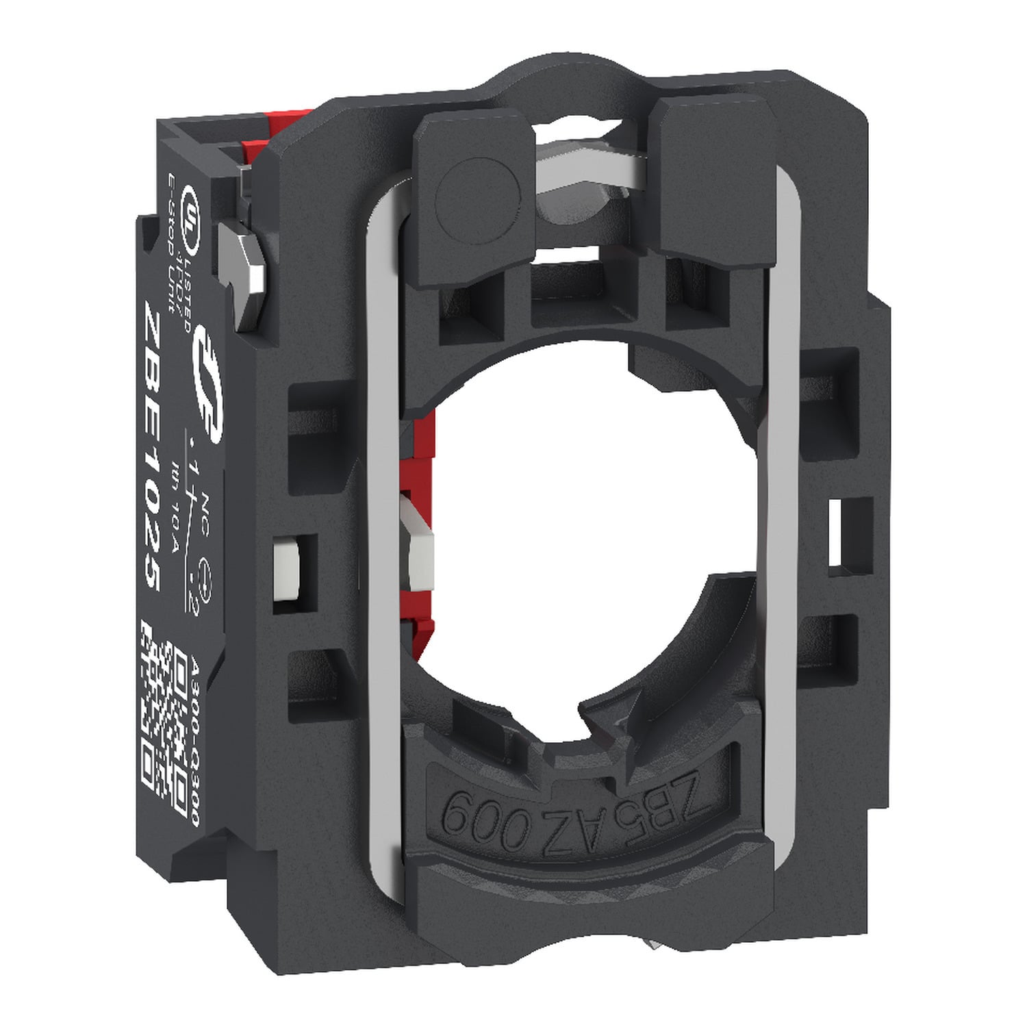 ZB5AZ1025 Harmony Contact Assembly With Body/Fixing Collar, 22 mm, 1NC Contact, 10 A at 600 V AC Contact, Silver Alloy Contact