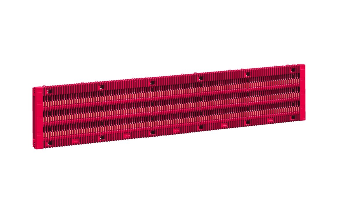 RX RiLineX board 550 A, 3-pole, including busbars E-Cu 30x5 mm, 60 mm bar centre distance, W: 1105 mm