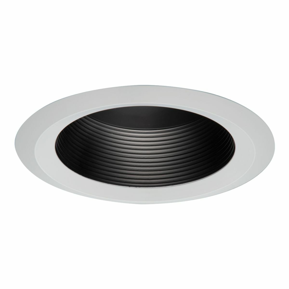 6125BB Halo 6125 Full Cone Circle Baffle Trim, 6 in Dia Inside x 7-3/4 in Dia Outside, Incandescent Lamp, For Use With BR30, BR40, A19, PAR30, PAR38 Lamp, H7ICAT and H7RICAT Housing, Metal