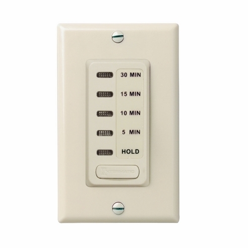 EI200LA Auto Shut-Off In-Wall Electronic Countdown Timer, 5/10/15/30 min Setting, 120 V AC, 1/2 hp, 1NO 1 Form A SPST Contact, 1 Poles