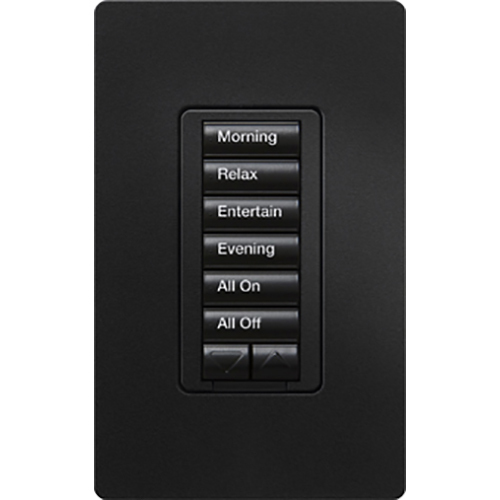 RRD-HN6BRL-MN seeTouch LED+ Hybrid Keypad for RA3 Systems, 100W LED, 6-Button with Raise/Lower, Neutral Required, 120V, Midnight