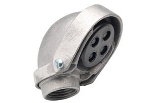 1207 Bridgeport Threaded Service Entrance Cap, 2-1/2 in, (7) 1 in, 7/8 in, 1-5/16 in Hole, For Use With IMC/Rigid Conduit, Aluminum