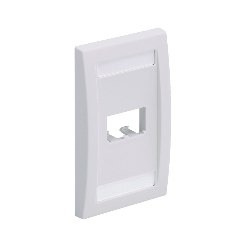 CFPE2IGY Mini-Com PanNet Executive Series Flat Vertical Faceplate, 1 Gangs, 2 Ports, Mini-Com Module, Fastened Mount, ABS