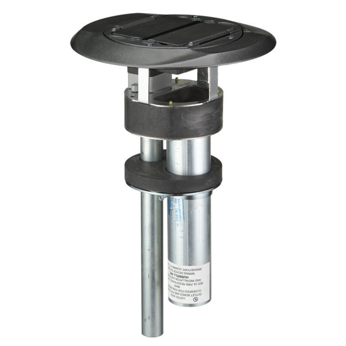 S1PT3IMBL 1-Piece Fire-Rated Flush Standard Poke-Through Complete Unit, 4 in Hole, 8 in Dia x 0.54 in THK Cover, 300 lb Capacity, Composite