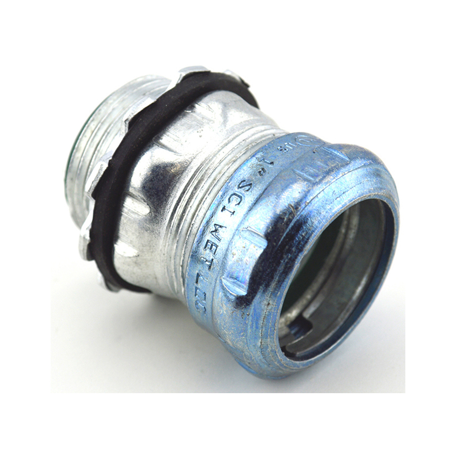 Connector, Compression, Steel, Insulated Throat - 105 Degree C, Size 1 Inch