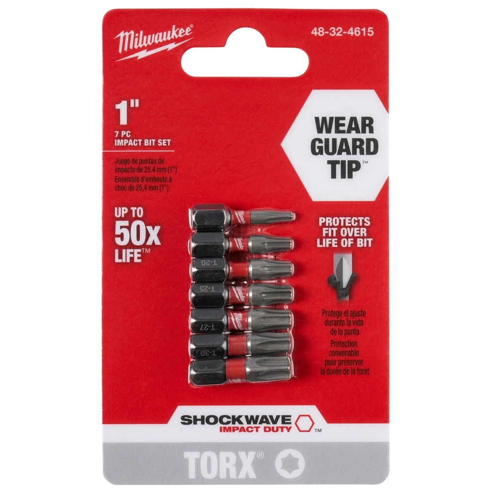 48-32-4615 Shockwave Insert Bit Kit, 7 Pieces, Steel