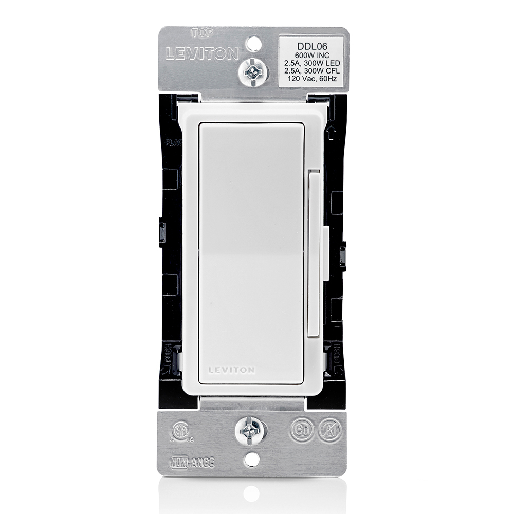 DDL06-1LZ Decora 3-Way Universal Digital Dimmer Switch, 120 V AC, 1 Poles, White
