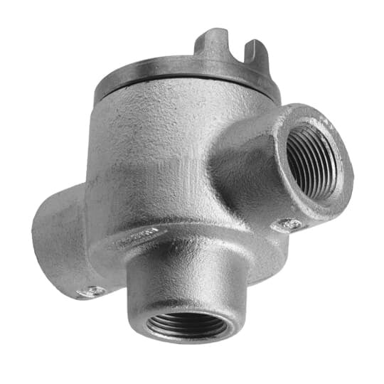 GUAD26-TB T&B Explosionproof Conduit Outlet Box With Internal Grounding Screw, Die-Cast Aluminum Cover, O-Ring Gasket, 3/4 in, 13.1 cu-in Capacity, Zinc Plated