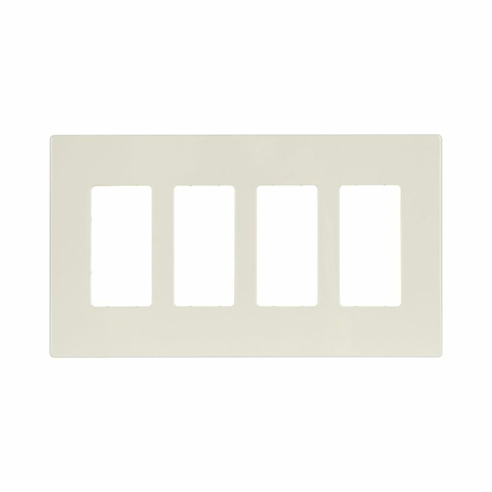 Eaton ASPIRE wallplate, Screwless, Residential, Desert sand, Decorator Cutout, Polycarbonate, Four- gang, Mid-size