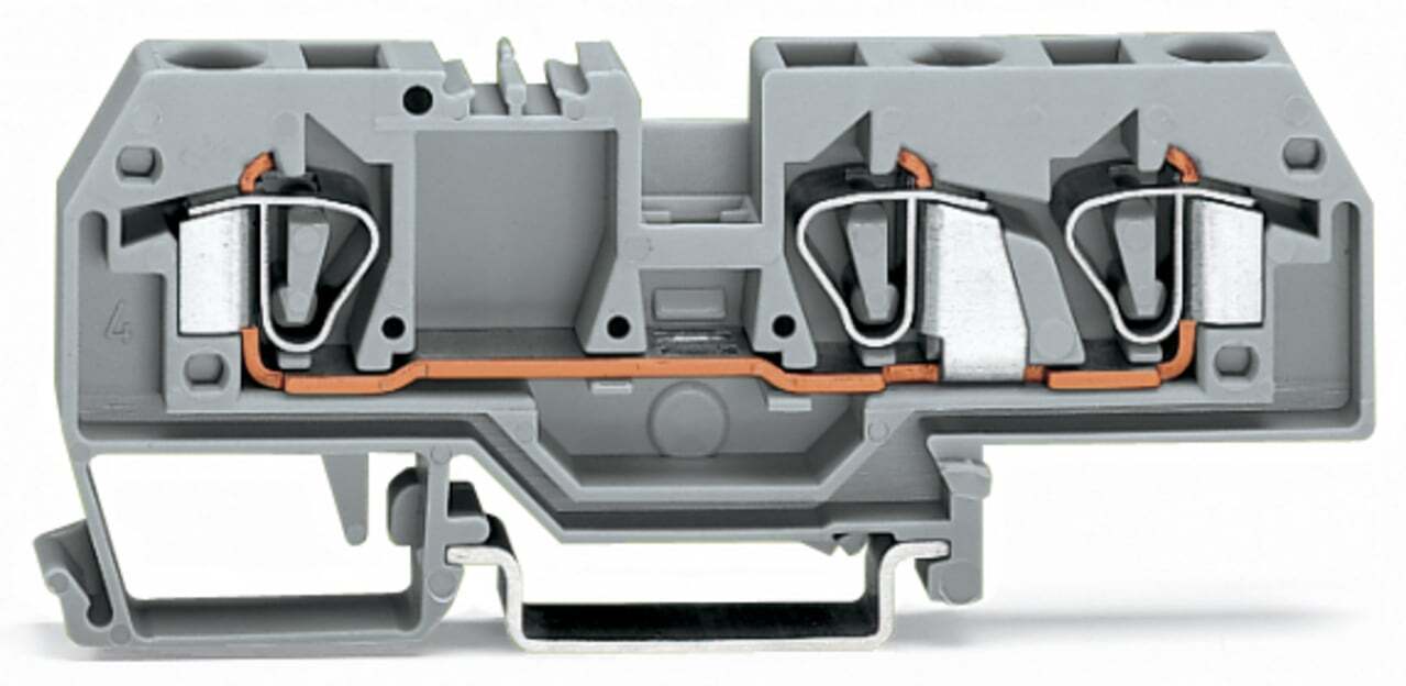 282-993 Operating Tool Conductor Terminal Block, 24 to 10 AWG Wire, 1 Poles, DIN Rail Mount