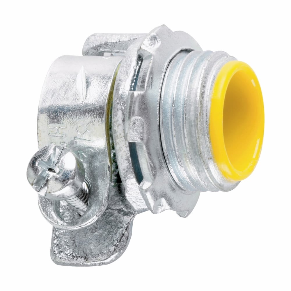 1709 Insulated Straight Squeeze Connector, 3/4 in Trade, 1-1/8 in Cable Openings, For Use With Flexible Metallic Conduit Fitting, Malleable Iron, Zinc Plated