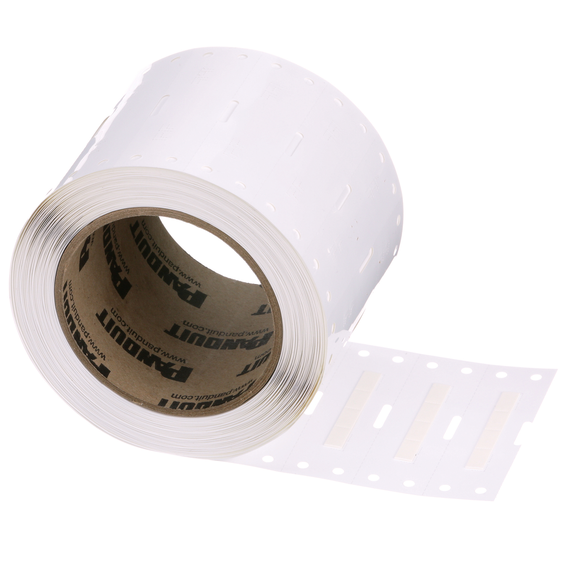 H050X025H1T Pan-Code 1-Sided Military Grade Thermal Transfer Heat Shrink Label, 22 to 18 AWG Wire, White Marker, Polyolefin