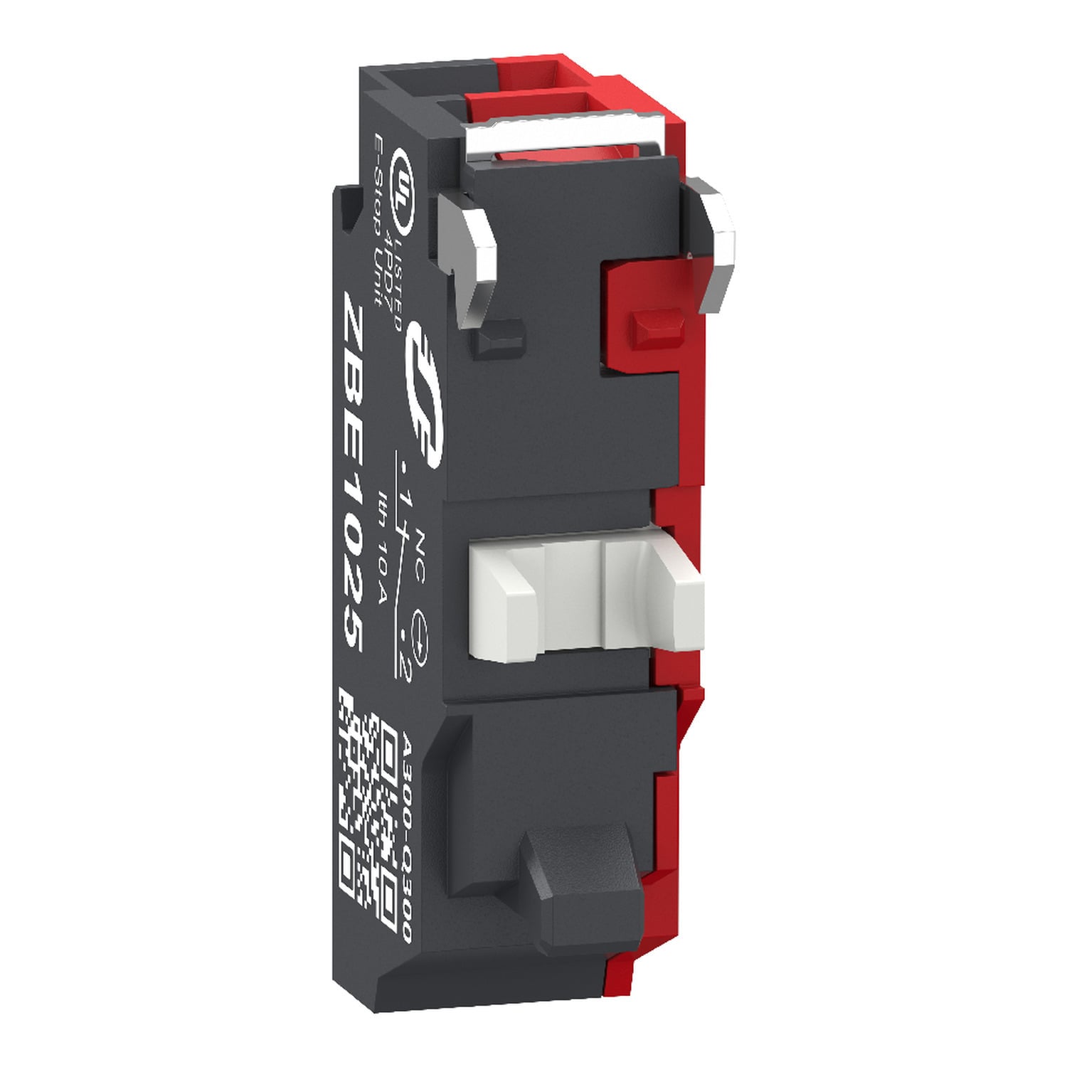 ZBE1025 Harmony Single Electrical Component Contact Block, 22 mm, 1NC Contact, 10 A at 600 V AC Contact, Silver Alloy Contact, Momentary Action, Black