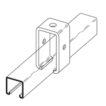 B349GRN Trolley Beam Support, 1-21/32 in W, Steel