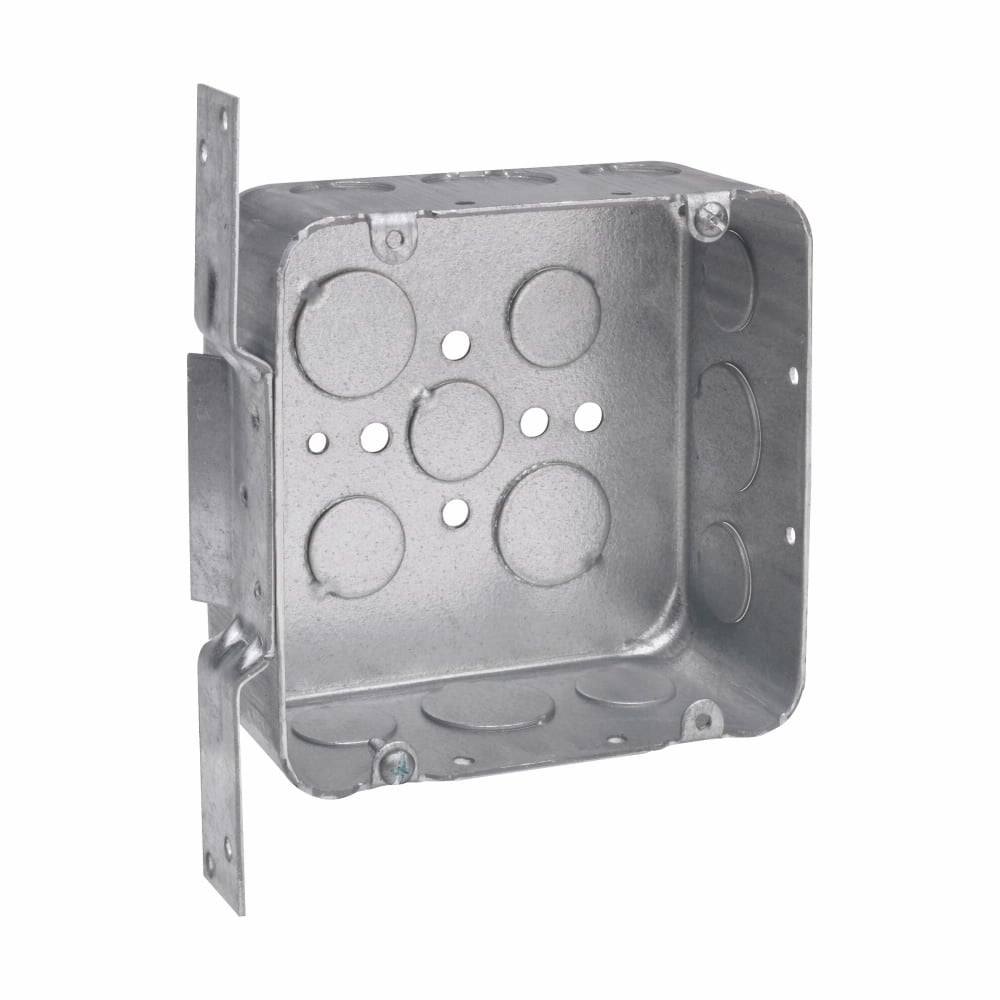 TP557 TP Drawn Outlet Box, Steel, 42 cu-in Capacity, (14) Knockouts, 4-11/16 in H x 4-11/16 in W x 2-1/8 in D