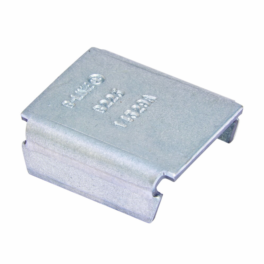 B223ZN Type X Channel End Cap, For Use With B24 Series Channel, Low Carbon Steel, Zinc Plated