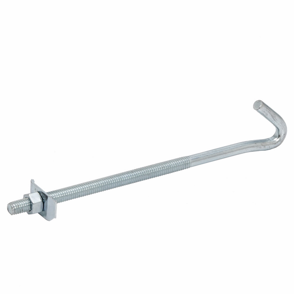 B701-J4-3/8ZN J-Hook, 8-3/4 in L, Low Carbon Steel, Electro-Plated Zinc
