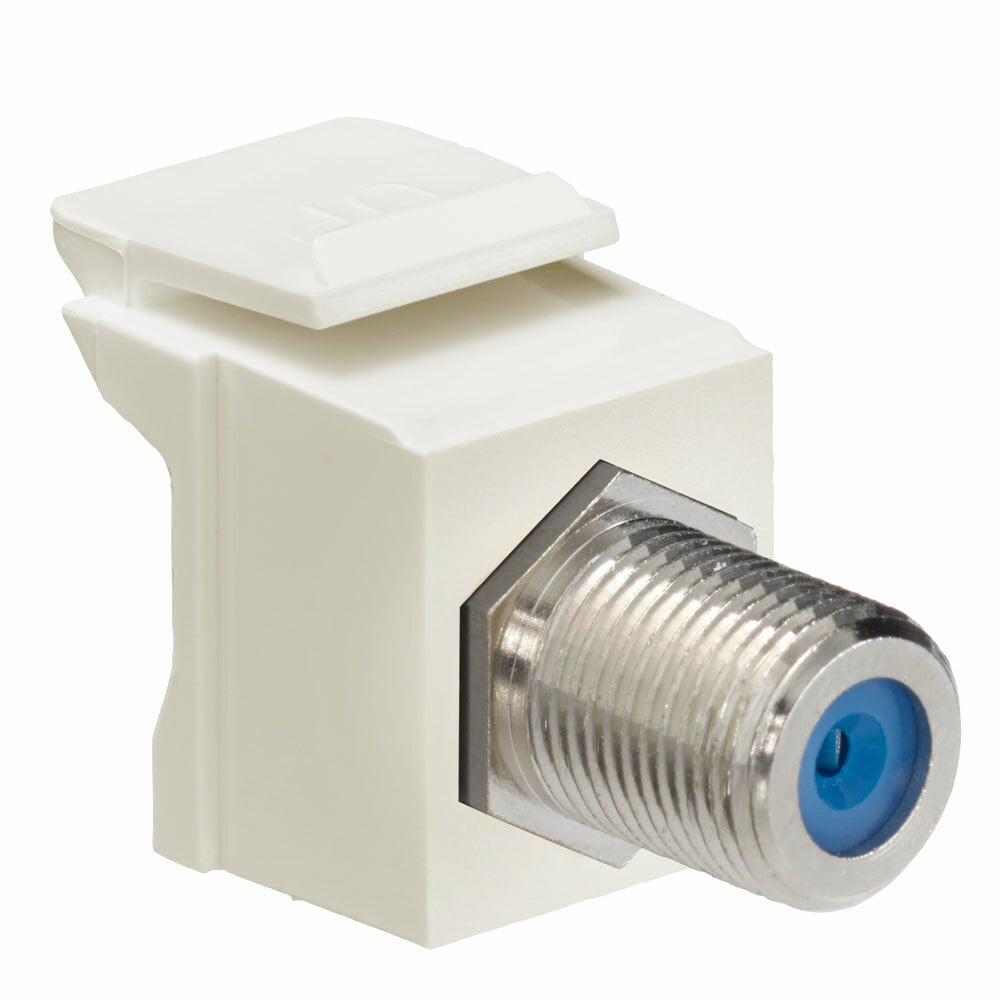 41084-FTF Decora QuickPort Feed Through F-Type Adapter, Jack End A, Jack End B, Light Almond
