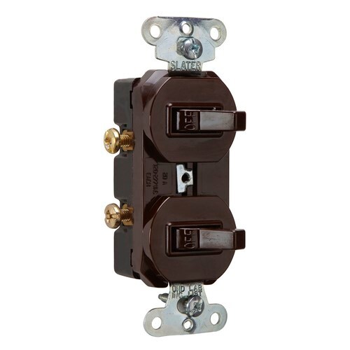 670G Two Grounding Single-Pole Combination Switches, Brown