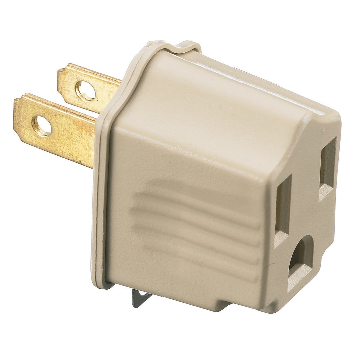 RT200 2-Pole 3-Wire Insulated Grounding 2-Wire to U-Ground Adapter, 125 V AC, 15 A