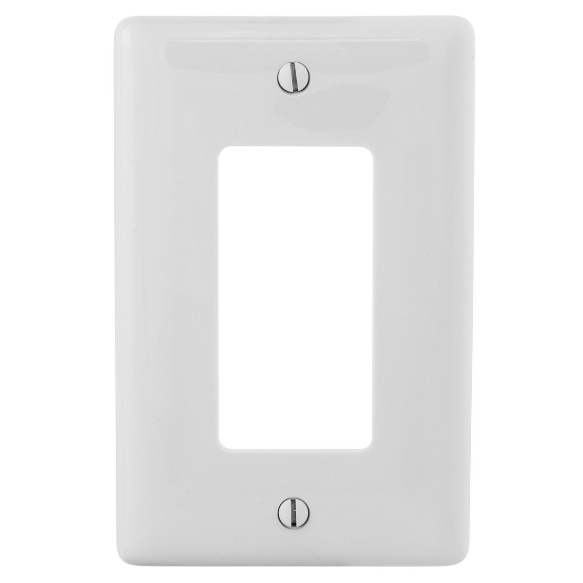 NPJJ26W Jumbo Unbreakable Decorative Wall Plate, 1 Gangs, 3-1/2 in W x 4-1/4 in H, Nylon, White