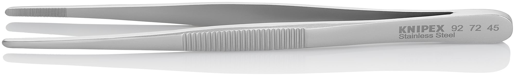 Stainless Steel Gripping Tweezers-Blunt Tips, 5 3/4 in., 1.30 mm TT, 2.70 mm TW