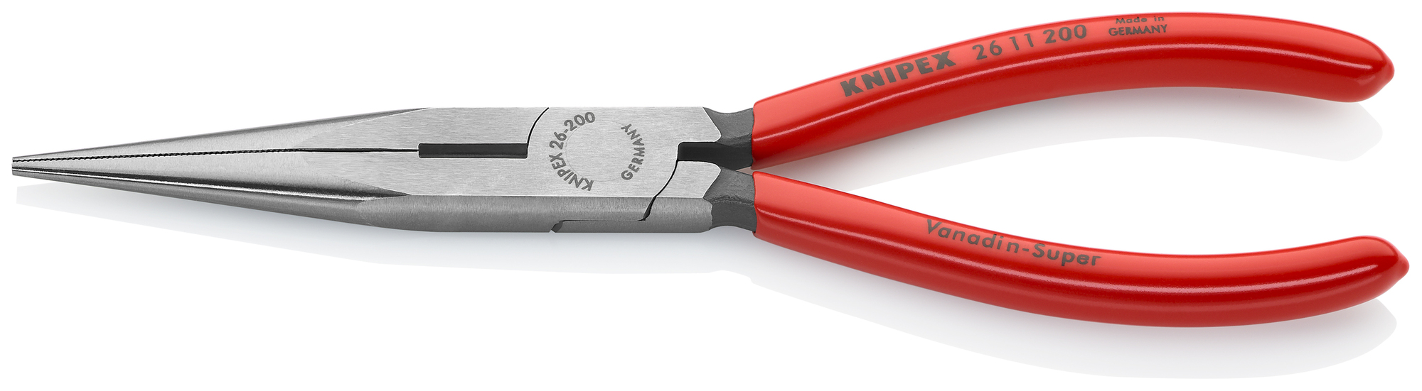 Long Nose Pliers with Cutter, 8 in., Plastic Coating, Bulk